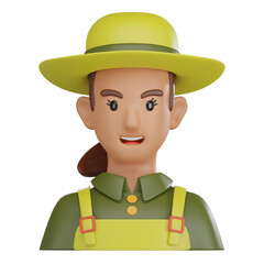 3D Render of Gardener Avatar, Gardening Profession Icon