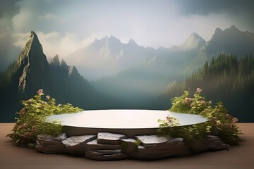 Morning nature background product display backdrop.