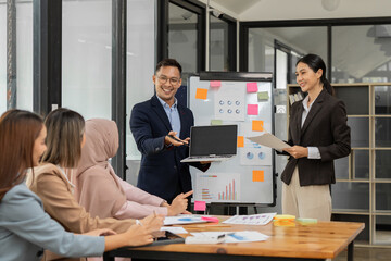 Asia business meeting   consultations of business people in the company's meeting room. 