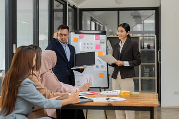 Asia business meeting   consultations of business people in the company's meeting room. 