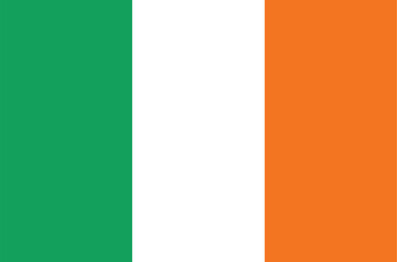 Flag of Ireland. Irish flag. Irish national pride. Vector illustration. 