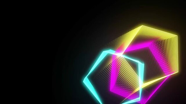 Moving neon pentagons with echo animation