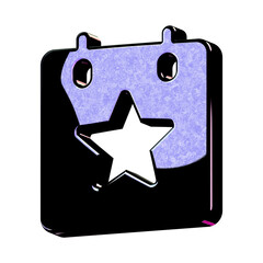 A stunning 3D icon with an elegant space texture,  perfect for adding sophistication to any project