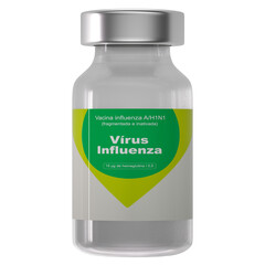 Ampoule Vaccine Influenza and H1N1 front view