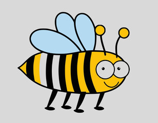 Cute Little Bee, Bee Smile, Cartoon Bee
