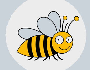 Cute Little Bee, Bee Smile, Cartoon Bee
