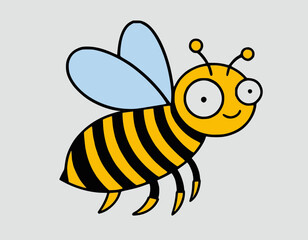 Cute Little Bee, Bee Smile, Cartoon Bee
