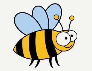 Cute Little Bee, Bee Smile, Cartoon Bee
