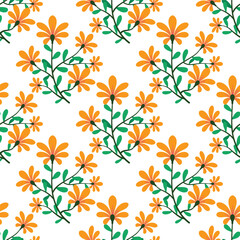 Yellow flowers seamless pattern background and fabric 