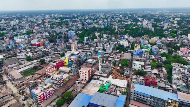 Barishal City in Bangladesh, Drone Footage