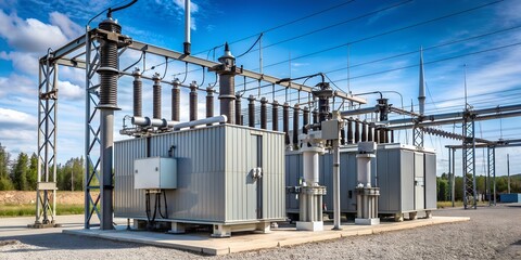 High voltage transformer substation  AI-Generated Content