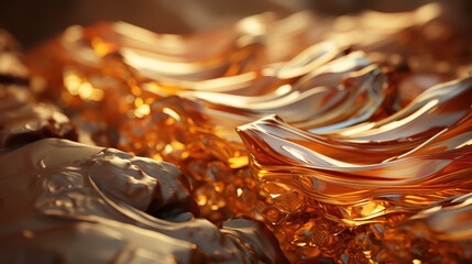 Gold gradient layer, Cinematic lighting, macro photography