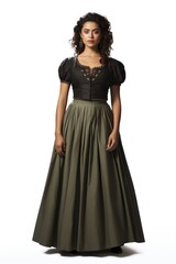 Hispanic women standing fashion dress.