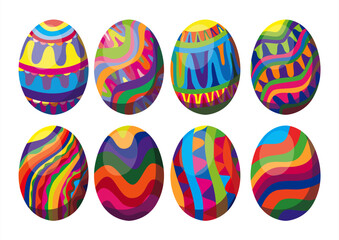 easter egg design colorful and pattern on white background illustration  vector
