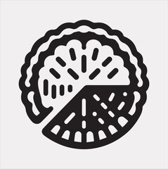 Pie icon silhouette vector on a white background