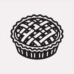 Pie icon silhouette vector on a white background