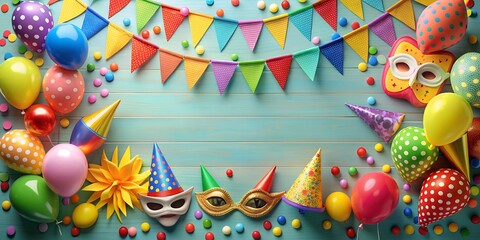 Obraz premium Party Fete Karneval Geburtstag Dekoration Generative AI