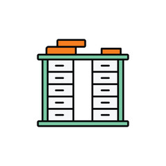 Table icon design with white background stock illustration