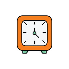 Alarm clock icon design with white background stock illustration