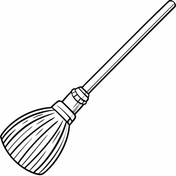 recommend clip art:  Line art of Broom 
