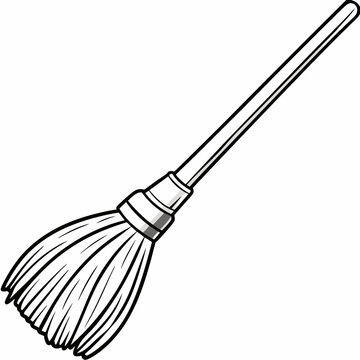 recommend clip art:  Line art of Broom 