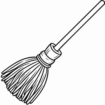 recommend clip art:  Line art of Broom 