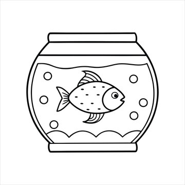 recommend clip art: cute fish swimming vector line art
