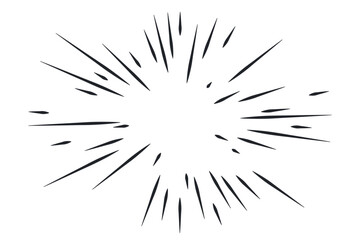 Burst boom radial effect of explosion from comic/book/manga/anime. Black bang vector illustration on white background