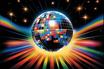 Disco ball sphere planet light.