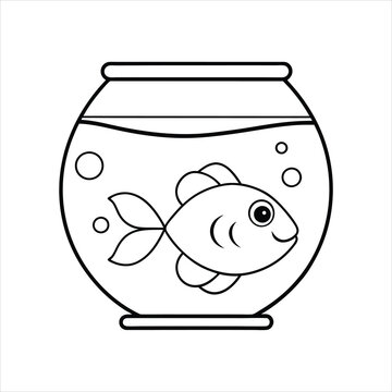 recommend clip art: cute fish swimming vector line art