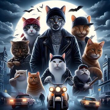 A group of Cats wearing suits and hats at night is known as the Cats Gang