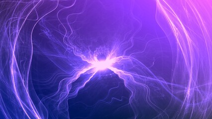 energievoller leuchtender Lichtschweif, Blitz, Energie, Reaktion, Spannung, Technik, Wissenschaft, Elektrizität, Dynamik, wolkenförmig, futuristisch, Design, Hochspannung, Energieversorgung, violett
