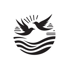 birds logo icon silhouette art vector illustration