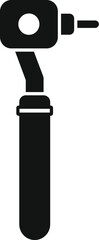 Black silhouette of a dental drill, a tool used by dentists for various procedures