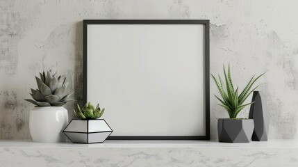 Modern Minimalist Interior Design with Blank Canvas