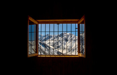 Mountains in the window