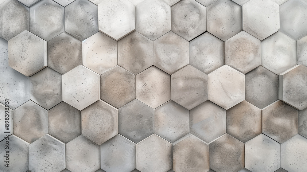 Sticker a light grey background with hexagon patterns in light grey and dark grey tones.