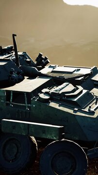 old military vehicle in Afghanistan mountains