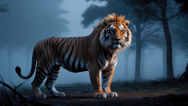 Lion tiger leopard pattern wallpaper artistic art