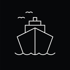 Cruise, ship line icon. Transportation symbol. Vector illustration for graphic and web design.
