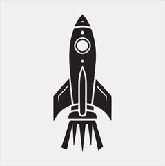 rocket vector silhouette on a white background