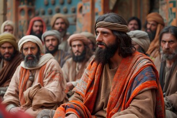 Obraz premium Biblical story, Jesus Walking on Water
