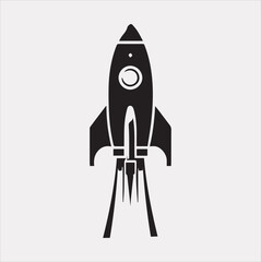 rocket vector silhouette on a white background