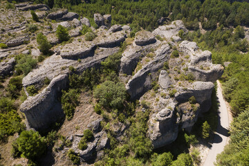 Natural formations in the Hoz del Huecar, Cuenca, Castilla la Mancha, Spain