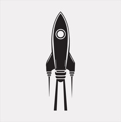 rocket vector silhouette on a white background