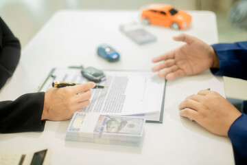Buy a car and enter into a sales contract with the seller.