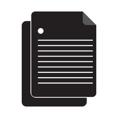 Document icon silhouette, document icon set. paper line outline and filled, agreements & contract icon vector illustration. EPS 10/AI