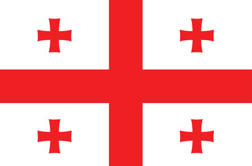 Georgian national pride, flat flag. Georgian flag. Vector illustration. 