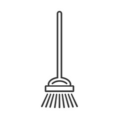 Black and White Line Art Illustration of a Broom