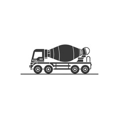 Fototapeta premium Side View of a Concrete Mixer Truck